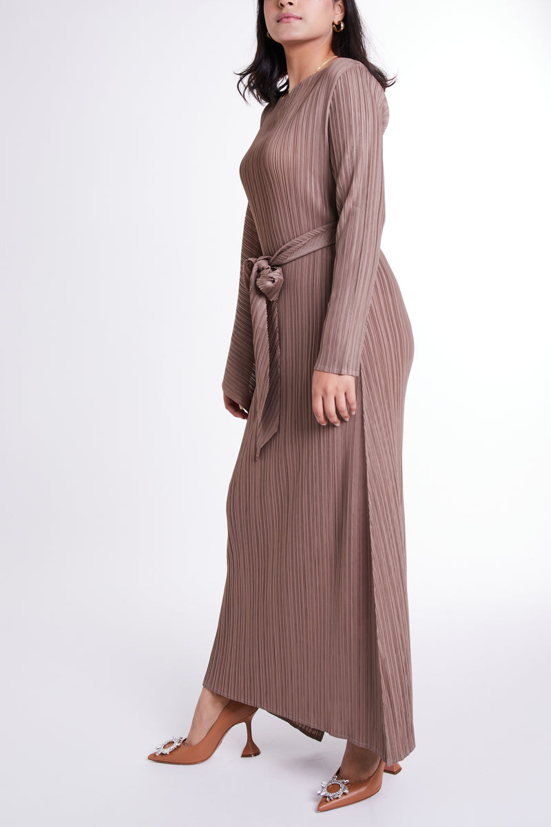 Sandy Flared Sleeve Dress with Self-tie Belt