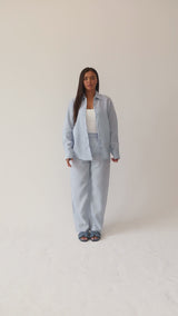 LIGHT BLUE LINEN CO-ORD SET