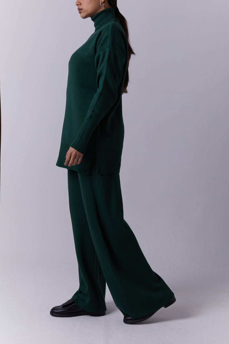 EMERALD ROLL NECK KNIT SET