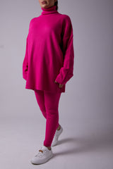 FUSCHIA RIBBED WITH LEGGINGS