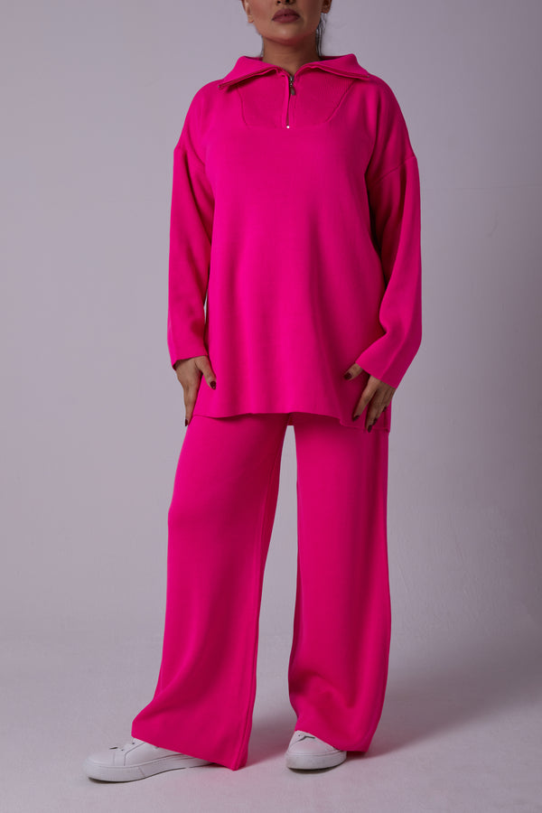 FUCHSIA SPORTY KNIT SET