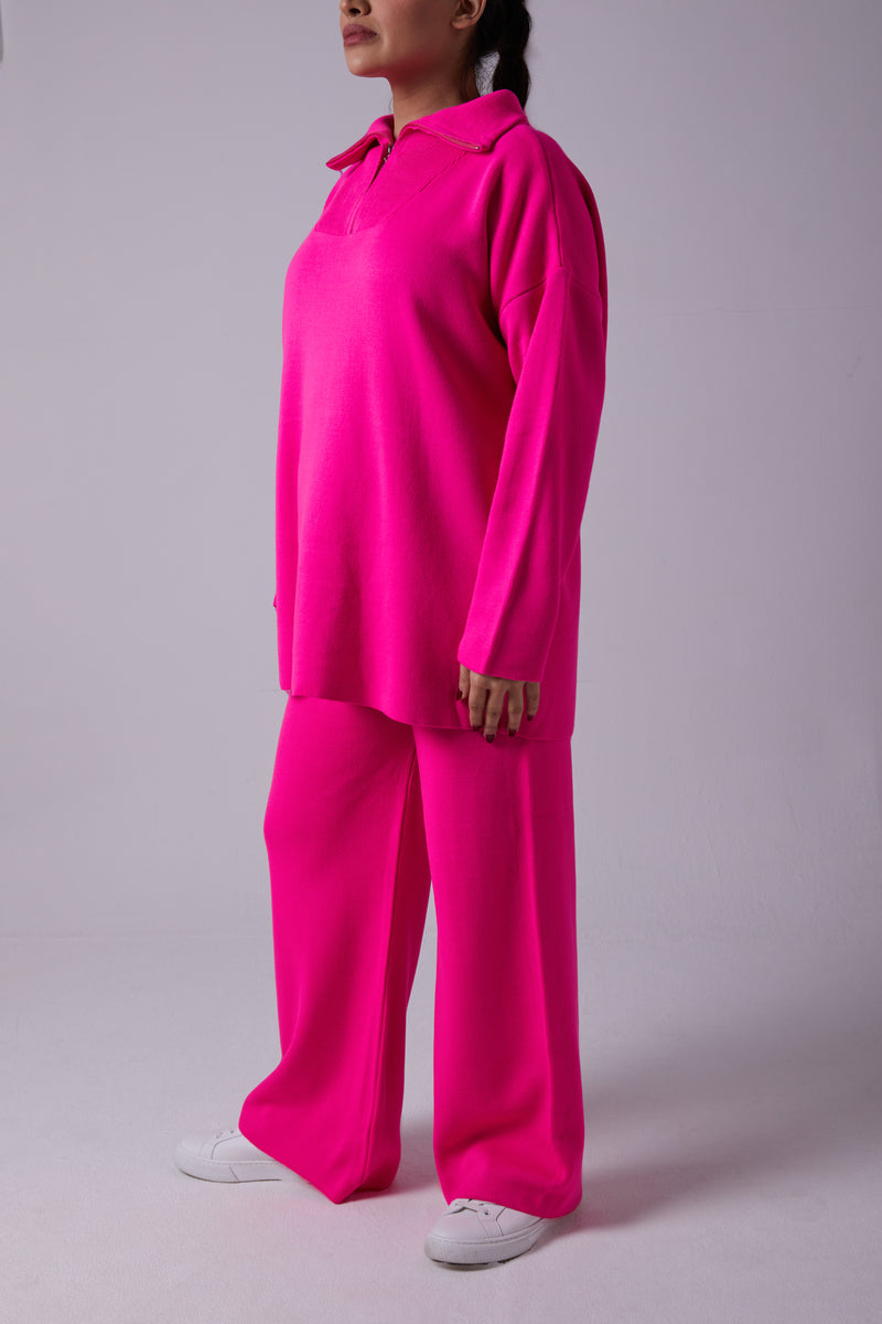 FUCHSIA SPORTY KNIT SET