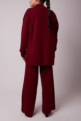 BURGUNDY OVERSIZED KNIT SET