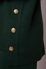 EMERALD KNITSET WITH GOLD BUTTONS