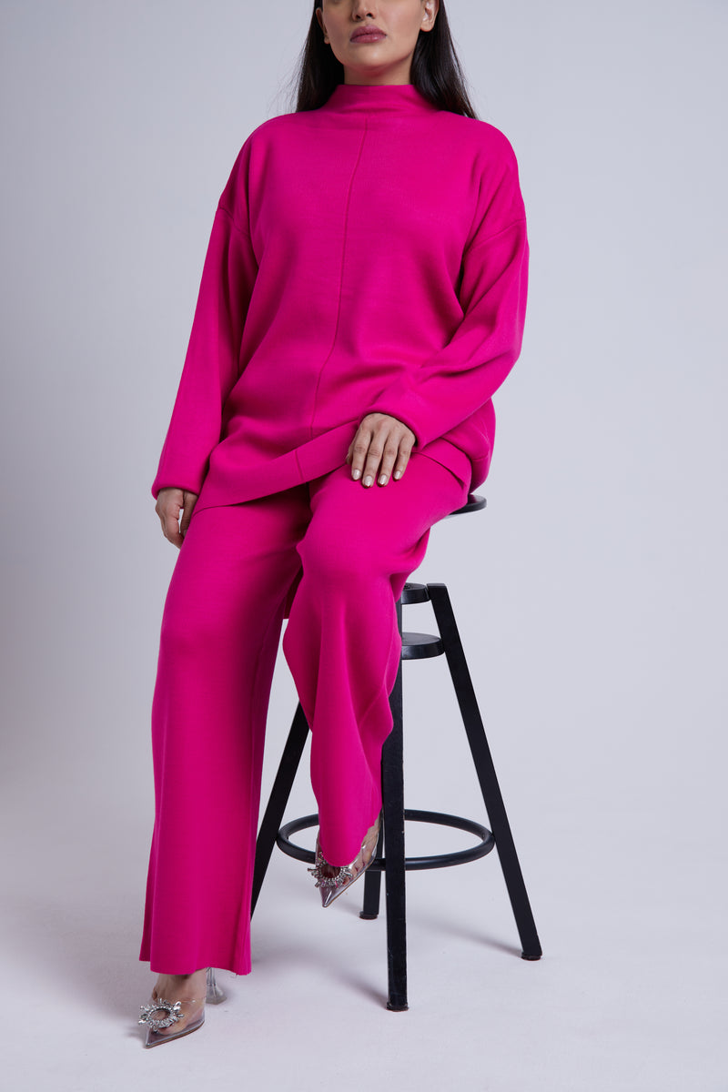 OVERSIZED FUSCHIA KNITSET