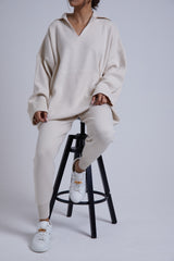 OVERSIZED CREAM JOGGER KNIT SET