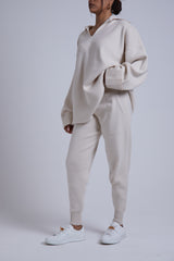 OVERSIZED CREAM JOGGER KNIT SET