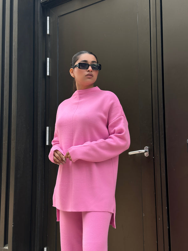 OVERSIZED PINK KNIT SET