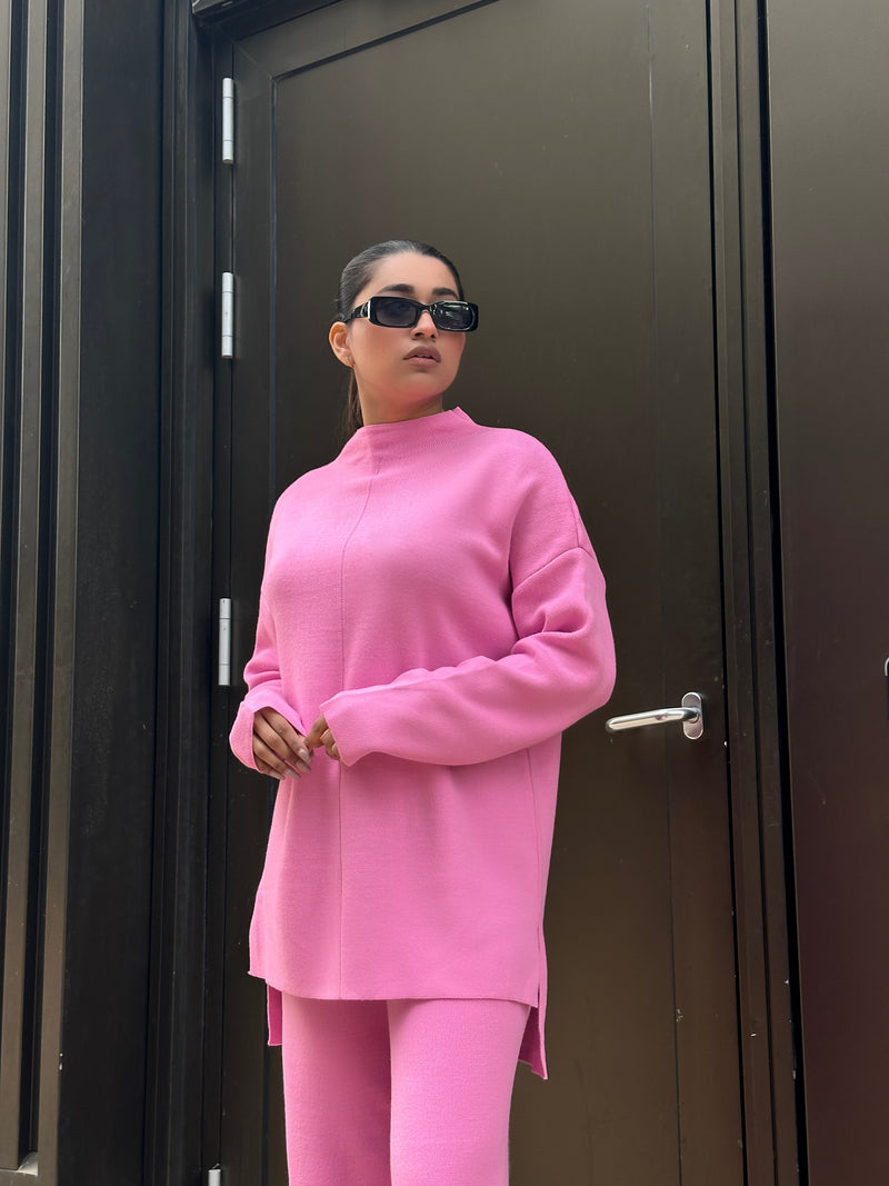 OVERSIZED PINK KNIT SET