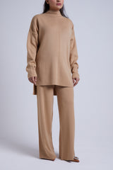 OVERSIZED CAMEL KNIT SET