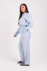 LIGHT BLUE LINEN CO-ORD SET