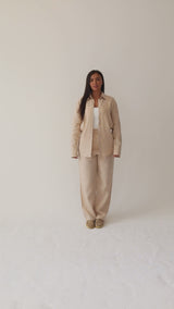 BEIGE LINEN CO-ORD SET